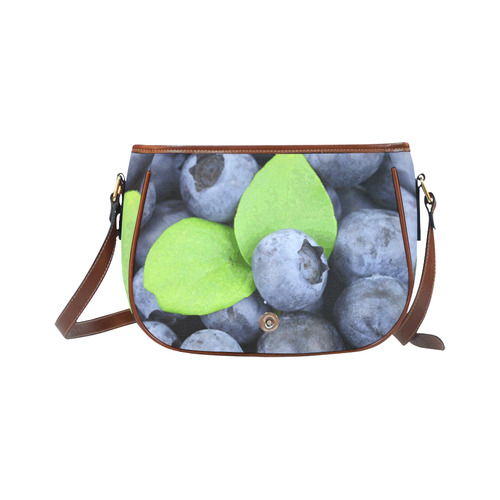 Blueberries Leaf Fruit Food Saddle Bag/Small (Model 1649) Full Customization