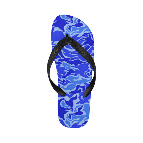 Blue Camouflage Camo Flip Flops for Men/Women (Model 040)