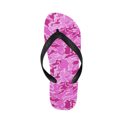 Pink Camouflage Camo Flip Flops for Men/Women (Model 040)