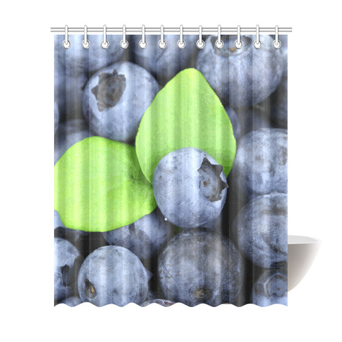 Blueberries Leaf Fruit Food Shower Curtain 72"x84"