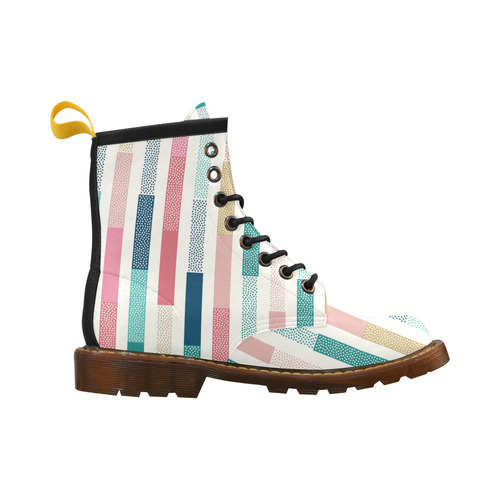 Candy Striped High Grade PU Leather Martin Boots For Women Model 402H