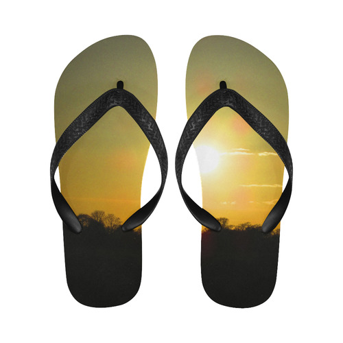 Golden sunset Flip Flops for Men/Women (Model 040)