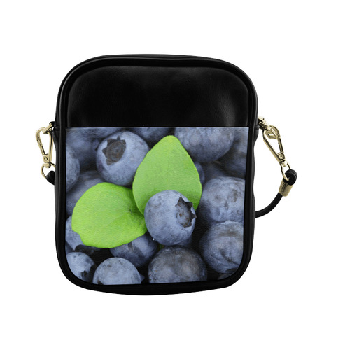 Blueberries Leaf Fruit Food Sling Bag (Model 1627)