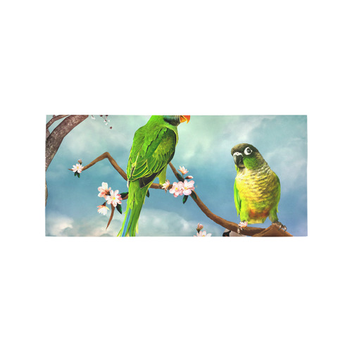Funny cute parrots Area Rug 7'x3'3''