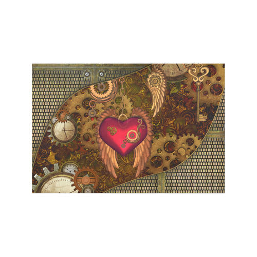Steampunk, heart with wings Placemat 12’’ x 18’’ (Set of 4)