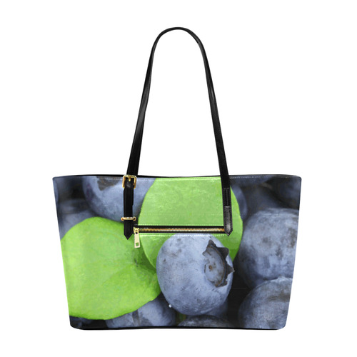 Blueberries Leaf Fruit Food Euramerican Tote Bag/Large (Model 1656)