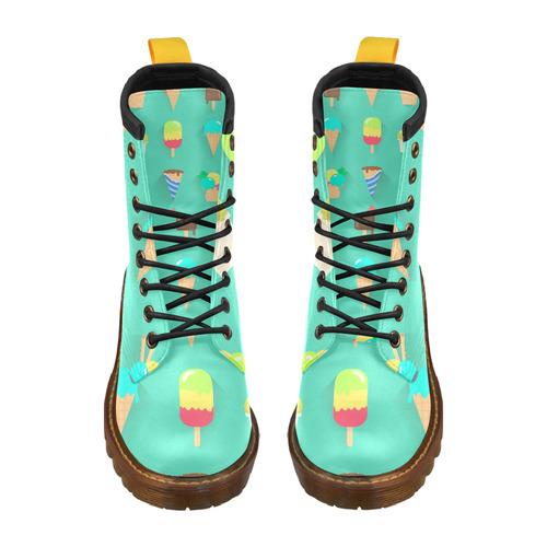 Green Icecream High Grade PU Leather Martin Boots For Women Model 402H