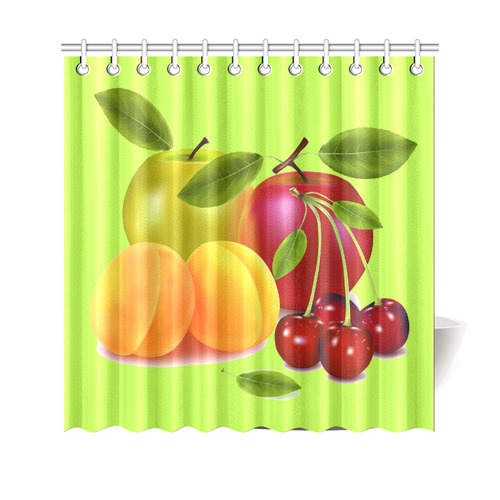 Cherries Apricots Apples Fruit Shower Curtain 69"x70"