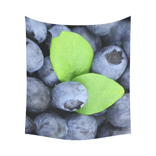 Blueberries Leaf Fruit Food Cotton Linen Wall Tapestry 60"x 51"