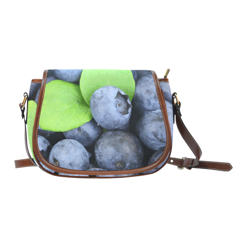 Blueberries Leaf Fruit Food Saddle Bag/Large (Model 1649)