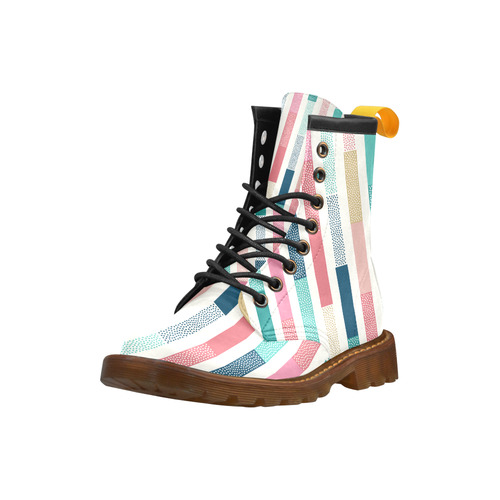 Candy Striped High Grade PU Leather Martin Boots For Women Model 402H