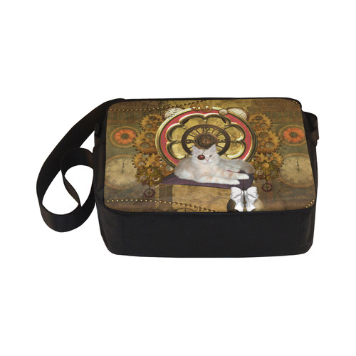 Steampunk, awseome cat clacks and gears Classic Cross-body Nylon Bags (Model 1632)