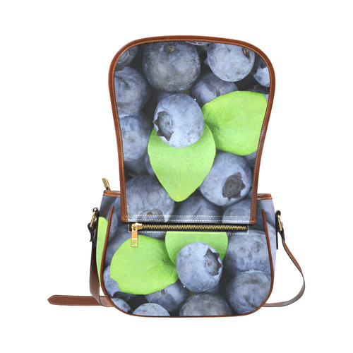 Blueberries Leaf Fruit Food Saddle Bag/Large (Model 1649)