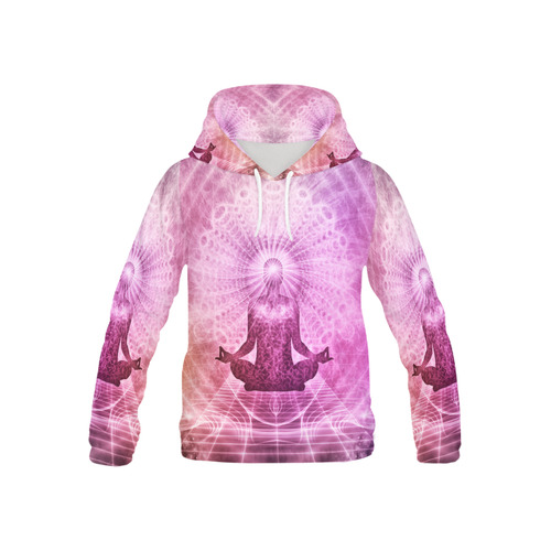 Holy Yoga Lotus Meditation All Over Print Hoodie for Kid (USA Size) (Model H13)