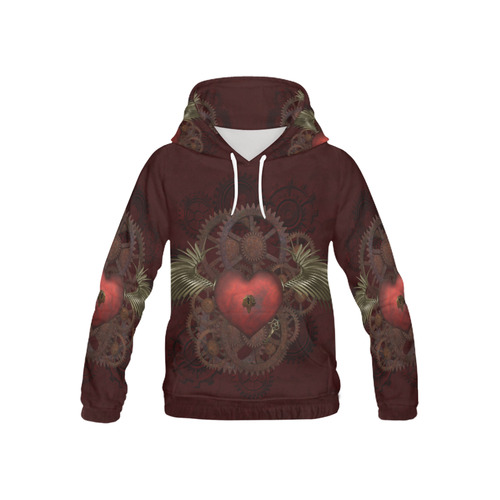 Fantastic Steampunk Heart Love All Over Print Hoodie for Kid (USA Size) (Model H13)