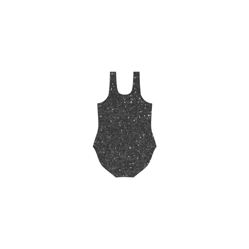 black glitter Vest One Piece Swimsuit (Model S04)