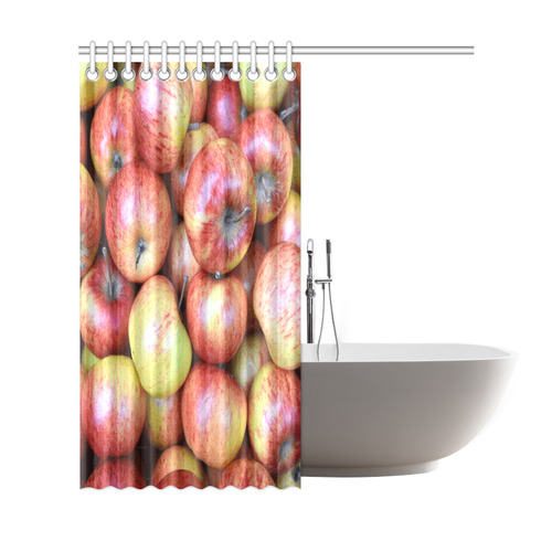 Autumn Apples Red Green Fruit Shower Curtain 69"x72"