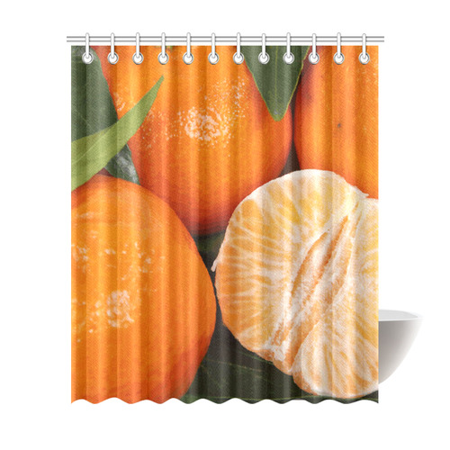 Oranges & Peeled Orange Fruit Shower Curtain 72"x84"