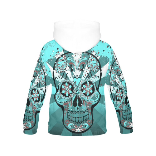 psychedelic Pop Skull 317L by JamColors All Over Print Hoodie for Women (USA Size) (Model H13)