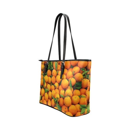 Oranges Fruit Leather Tote Bag/Large (Model 1651)