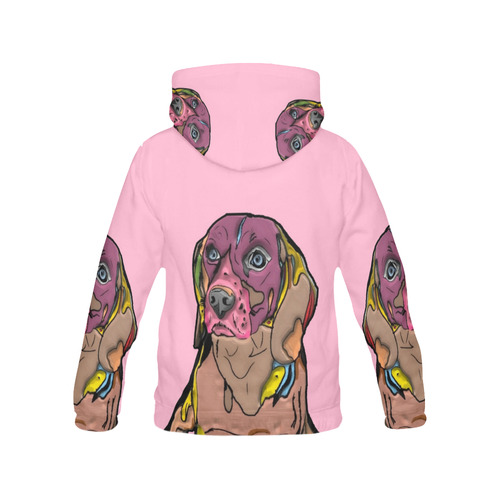 Beagle by Nico Bielow All Over Print Hoodie for Women (USA Size) (Model H13)