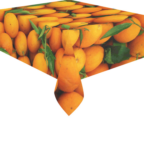 Oranges Fruit Cotton Linen Tablecloth 52"x 70"