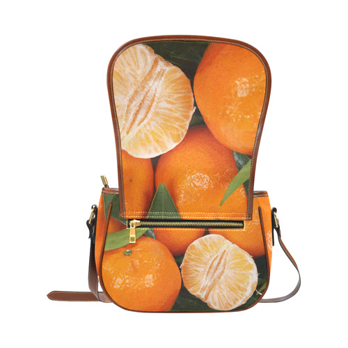 Oranges & Peeled Orange Fruit Saddle Bag/Small (Model 1649) Full Customization