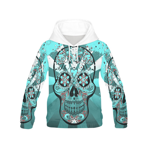psychedelic Pop Skull 317L by JamColors All Over Print Hoodie for Men (USA Size) (Model H13)