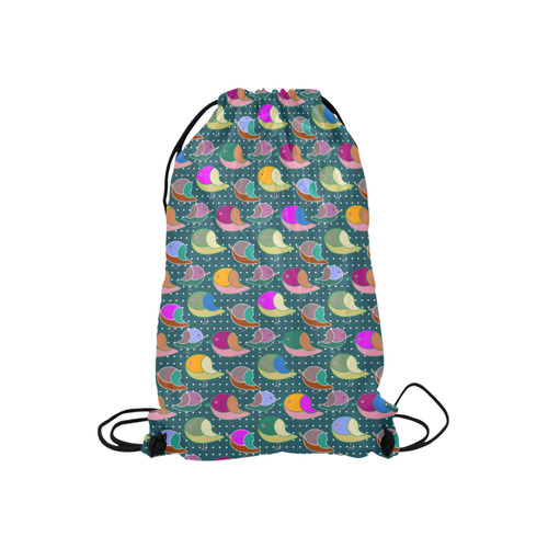 Simply Geometric Cute Birds Pattern Colored Small Drawstring Bag Model 1604 (Twin Sides) 11"(W) * 17.7"(H)