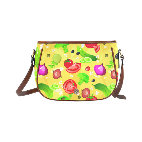 Vegetables Tomatoes Olives Cucumbers Onions Saddle Bag/Small (Model 1649) Full Customization