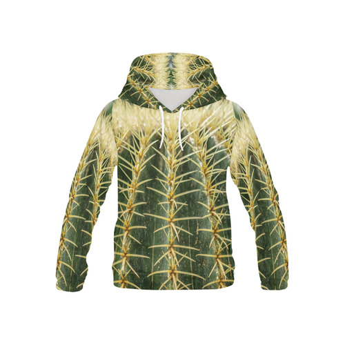 Photography Art - Cactus green yellow All Over Print Hoodie for Kid (USA Size) (Model H13)