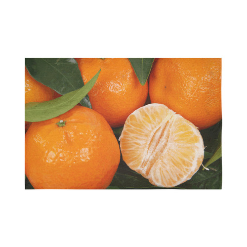 Oranges & Peeled Orange Fruit Cotton Linen Wall Tapestry 90"x 60"