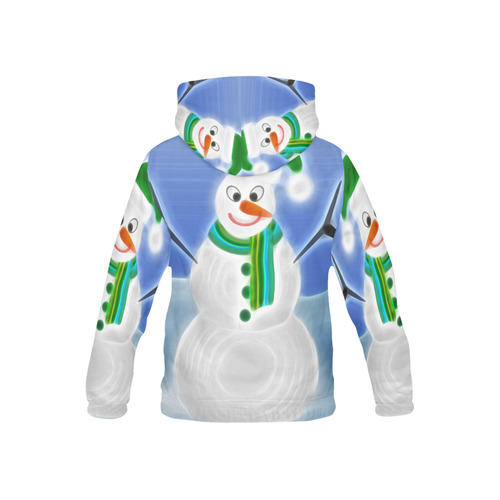 Happy Snowman on Christmas All Over Print Hoodie for Kid (USA Size) (Model H13)