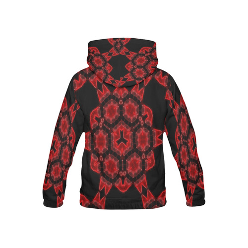 Red Alaun Mandala All Over Print Hoodie for Kid (USA Size) (Model H13)