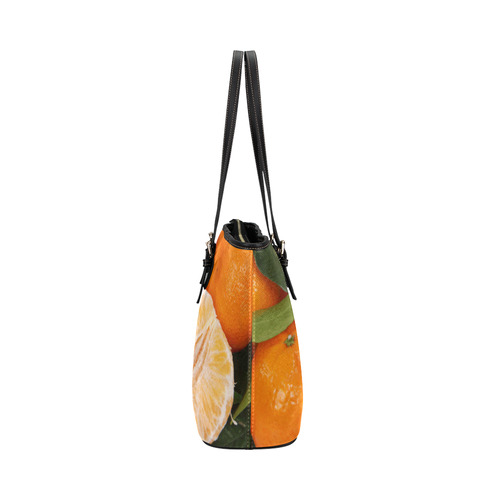 Oranges & Peeled Orange Fruit Leather Tote Bag/Small (Model 1651)