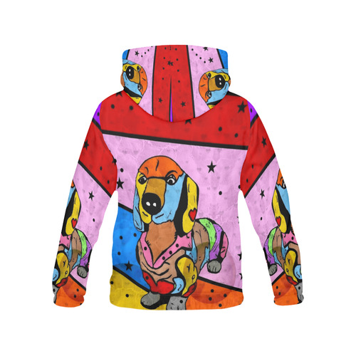 Dachshund by Nico Bielow All Over Print Hoodie for Women (USA Size) (Model H13)