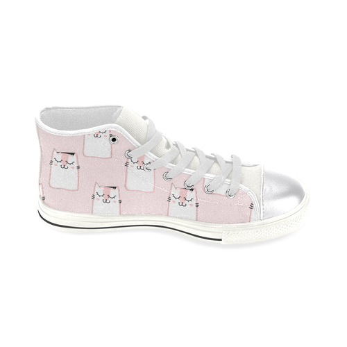 Cute Kitty Women's Classic High Top Canvas Shoes (Model 017)