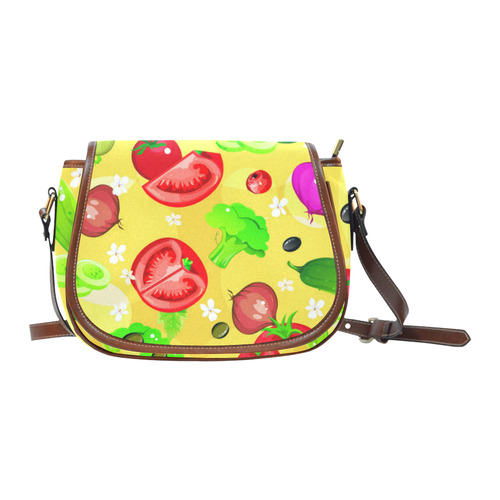 Vegetables Tomatoes Olives Cucumbers Onions Saddle Bag/Small (Model 1649) Full Customization