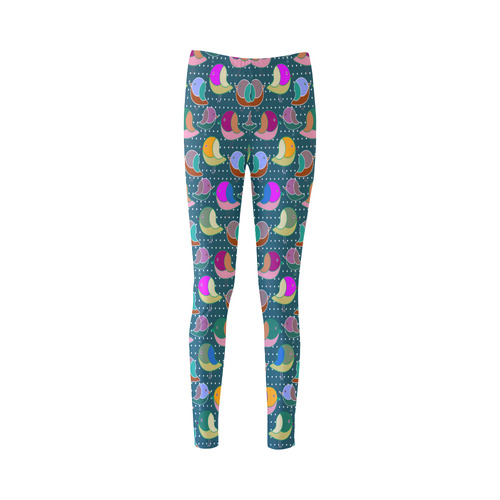 Simply Geometric Cute Birds Pattern Colored Cassandra Women's Leggings (Model L01)