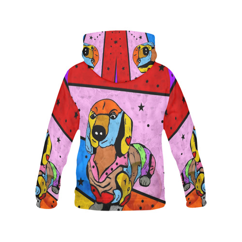 Dachshund by Nico Bielow All Over Print Hoodie for Men (USA Size) (Model H13)
