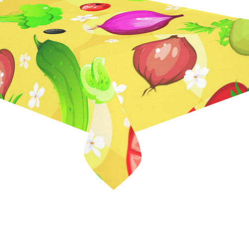 Vegetables Tomatoes Olives Cucumbers Onions Cotton Linen Tablecloth 60"x120"