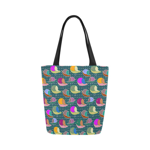 Simply Geometric Cute Birds Pattern Colored Canvas Tote Bag (Model 1657)