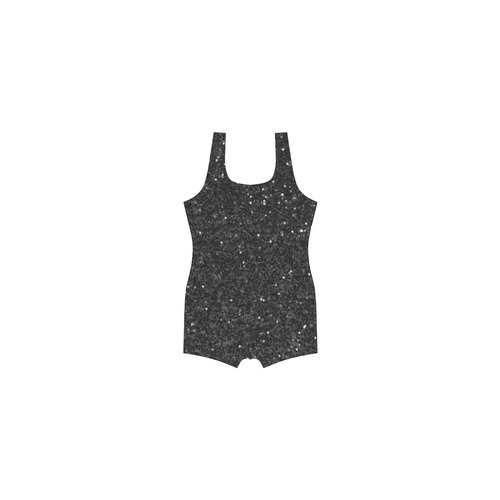 black glitter Classic One Piece Swimwear (Model S03)