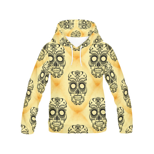 Skull20170350_by_JAMColors All Over Print Hoodie for Women (USA Size) (Model H13)