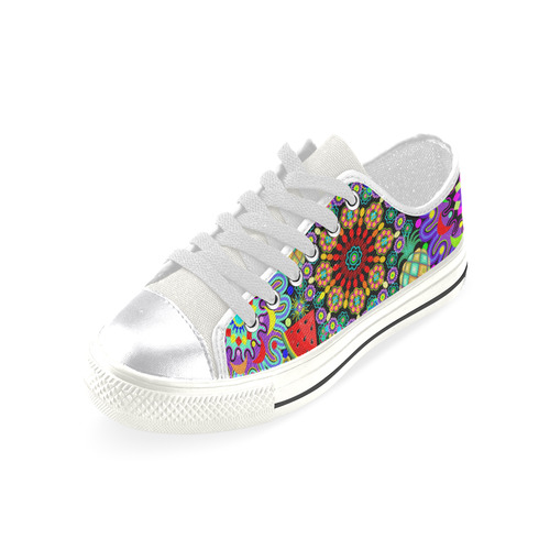 Mandalas and Exotic Fruits Pattern Women's Classic Canvas Shoes (Model 018)