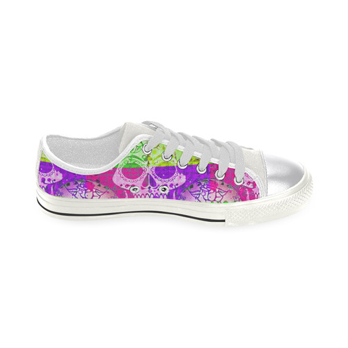 color mix skull 3A by JamColors Women's Classic Canvas Shoes (Model 018)