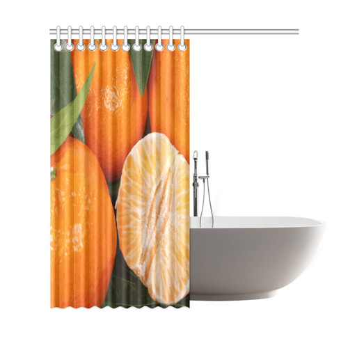 Oranges & Peeled Orange Fruit Shower Curtain 69"x72"