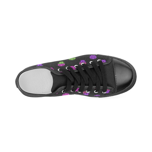 Color mix Skulls B by JamColors Women's Classic Canvas Shoes (Model 018)