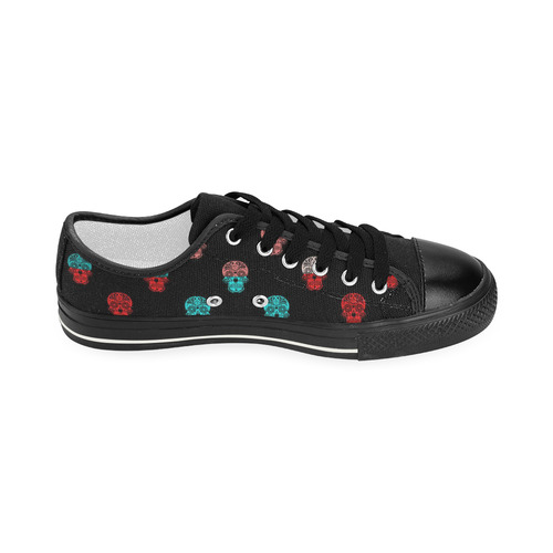 Color mix Skulls C by JamColors Women's Classic Canvas Shoes (Model 018)