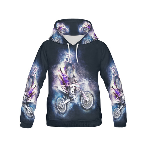 Motocross Motorcycle Motorbike All Over Print Hoodie for Men (USA Size) (Model H13)